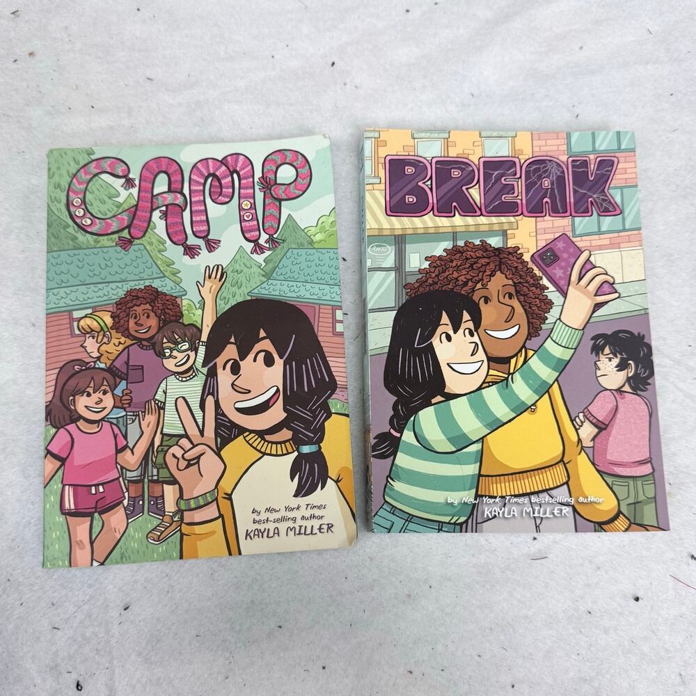 Lot of 2 Graphic Novels Books Camp + Break by Kayla Miller Girls Middle Grade